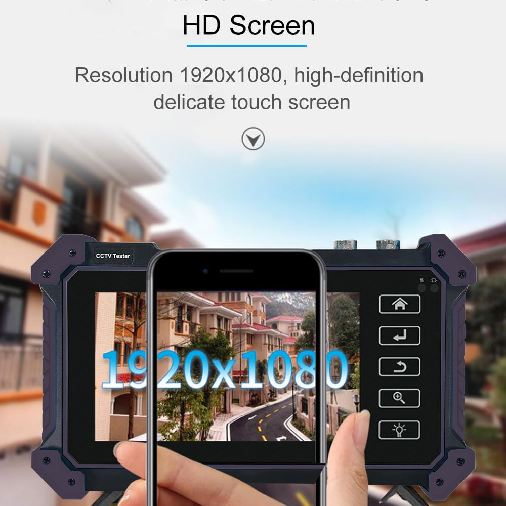 Tester CCTV, Fioletowy 5200C 12MP Tester IPC 8MP/AHD/CVI/TV/SDI kamery CCTV Monitor z VGA dla CFTV(TI-Z9651)