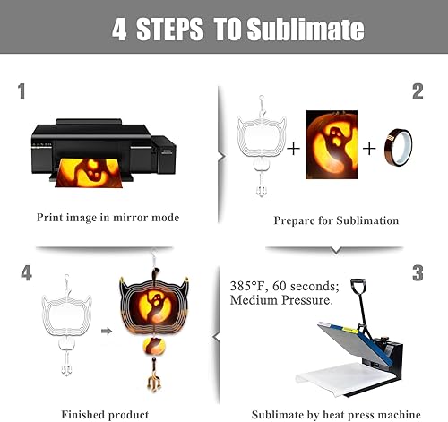 Miniatura 3 de Paquete de 4 hilanderos de viento de sublimación de Halloween de 8 pulgadas, escultura de viento de metal de aluminio 3D, molinillos cinéticos para