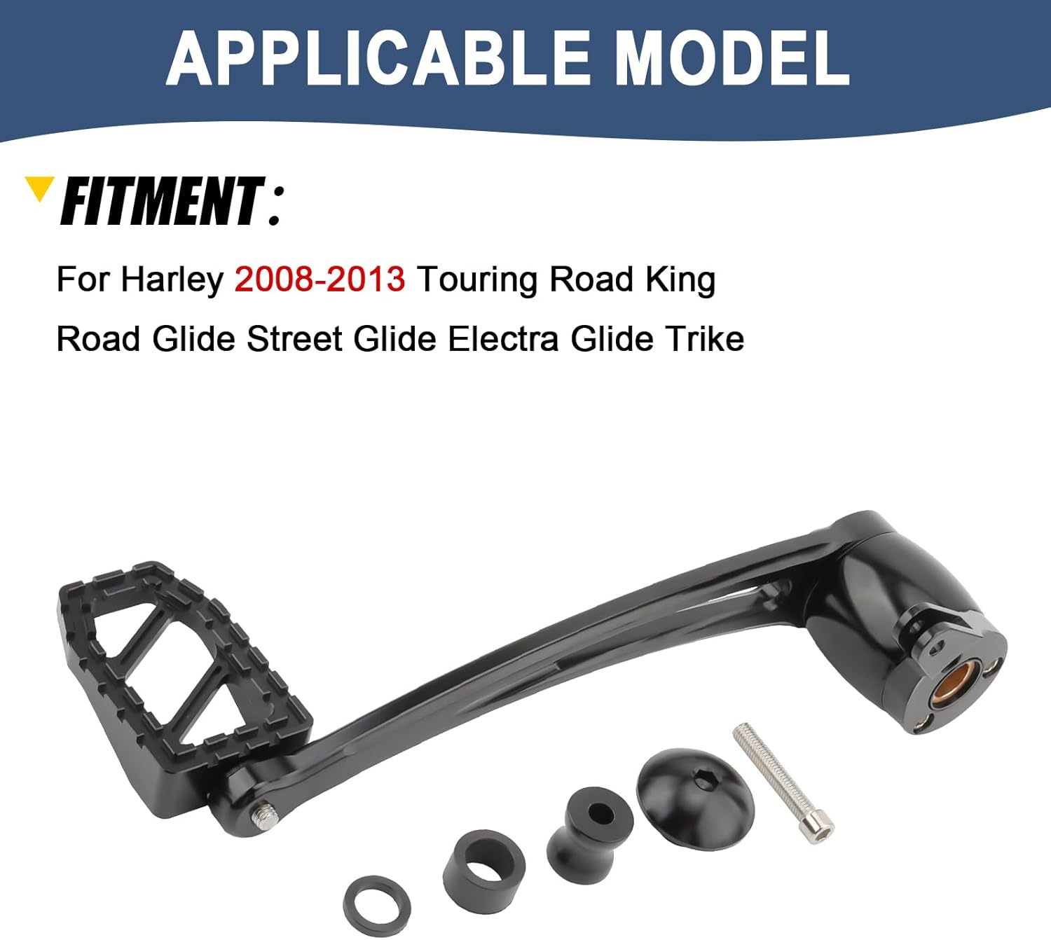 Motorcycle Riot Brake Arm Lever with Peg Pedal for Harley Touring Road King Road Glide Street Glide Electra Glide Trike 2008-2013 (Black)