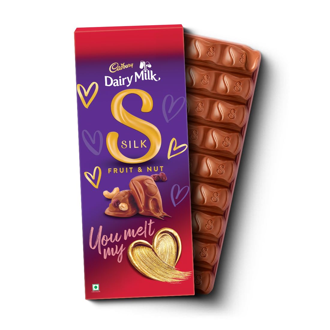 Cadbury Dairy Milk Silk Fruit and Nut Valentine's Gift Pack Chocolate Bar, 129 g