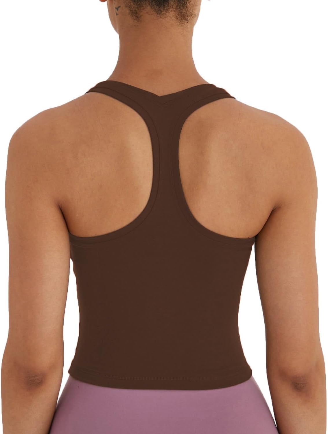 Women's Cropped Racerback Tank Tops Running Workout Tops Active Yoga Tops