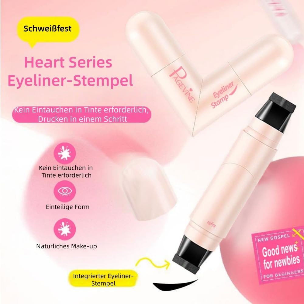 Aluvéa Eyeliner-Stift Wasserfest & Schweißfest, Schnell Trocknend Eyeliner Stempel Set - Natürlich, Lang Anhaltend, One - Touch - Formung - Augen Make - Up Tool für Party & Unterwegs