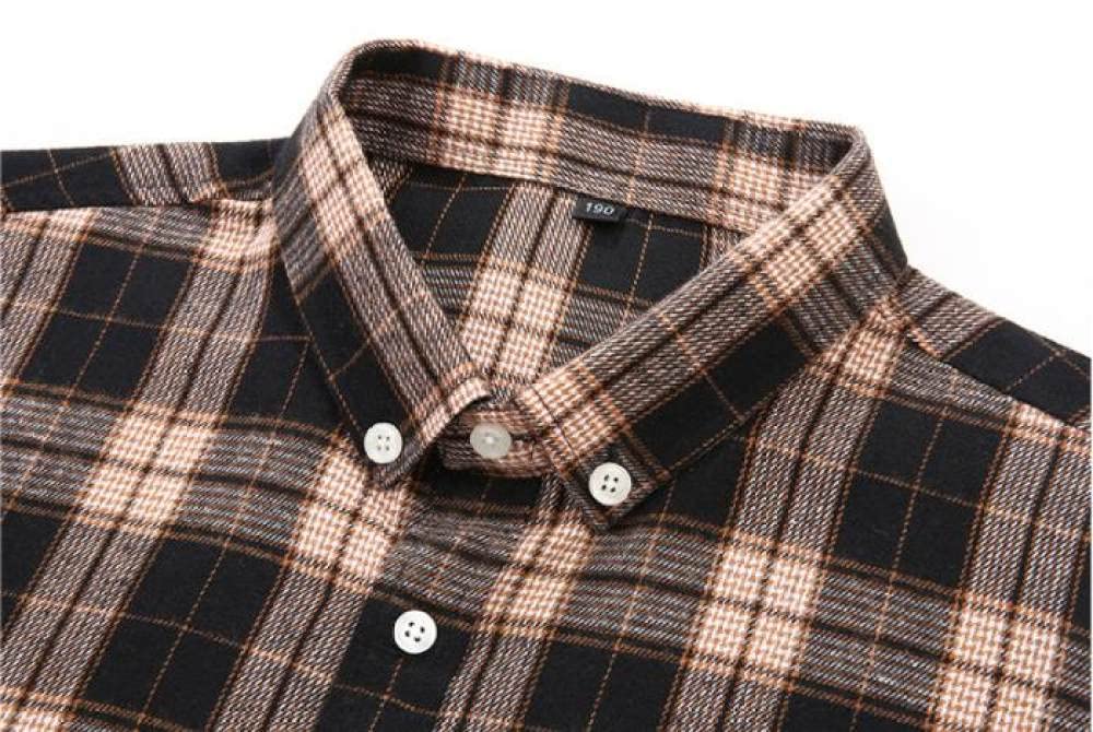 HGJH Herren Hemden, Herren Langarm Flanellhemd Thermohemd Gitter Blaues Hemd Button-Down Baumwolle Holzfäller Bequem Karierte Hemdjacke Lässiges Arbeitshemd Für Herren Jungen