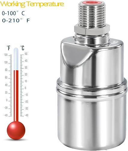 Miniatura 4 de Válvula flotante de tanque de agua automática de 12 pulgada con control de nivel de agua de llenado automático, válvula flotante de acero inoxidable