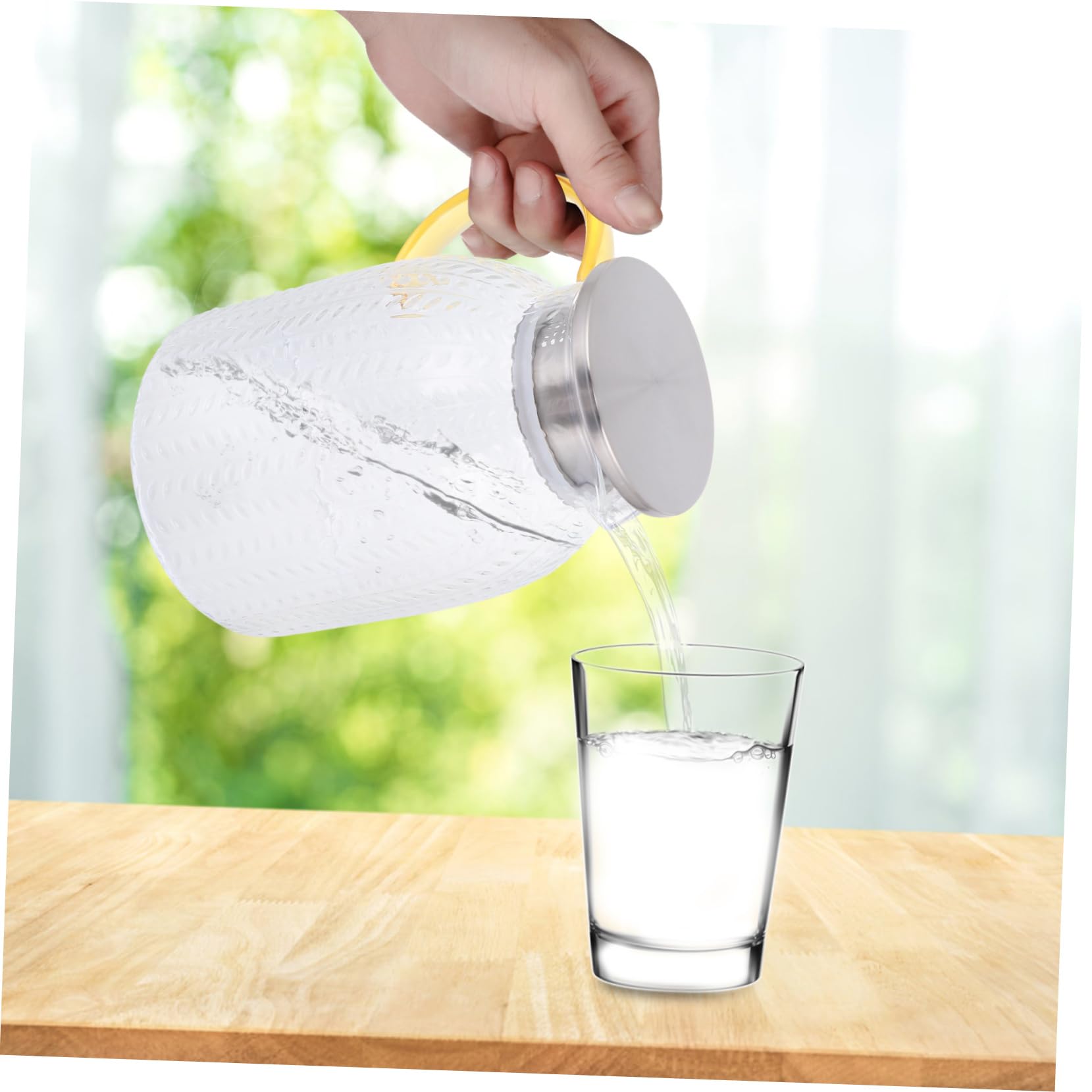 Jarra de Agua de Vidrio 1800ml, Gran Capacidad, Diseño Cuidado | Cierre Hermético Antifugas, Resistencia al Desgaste, Acabado Elegante, Uso Diario en Mesa y Nevera