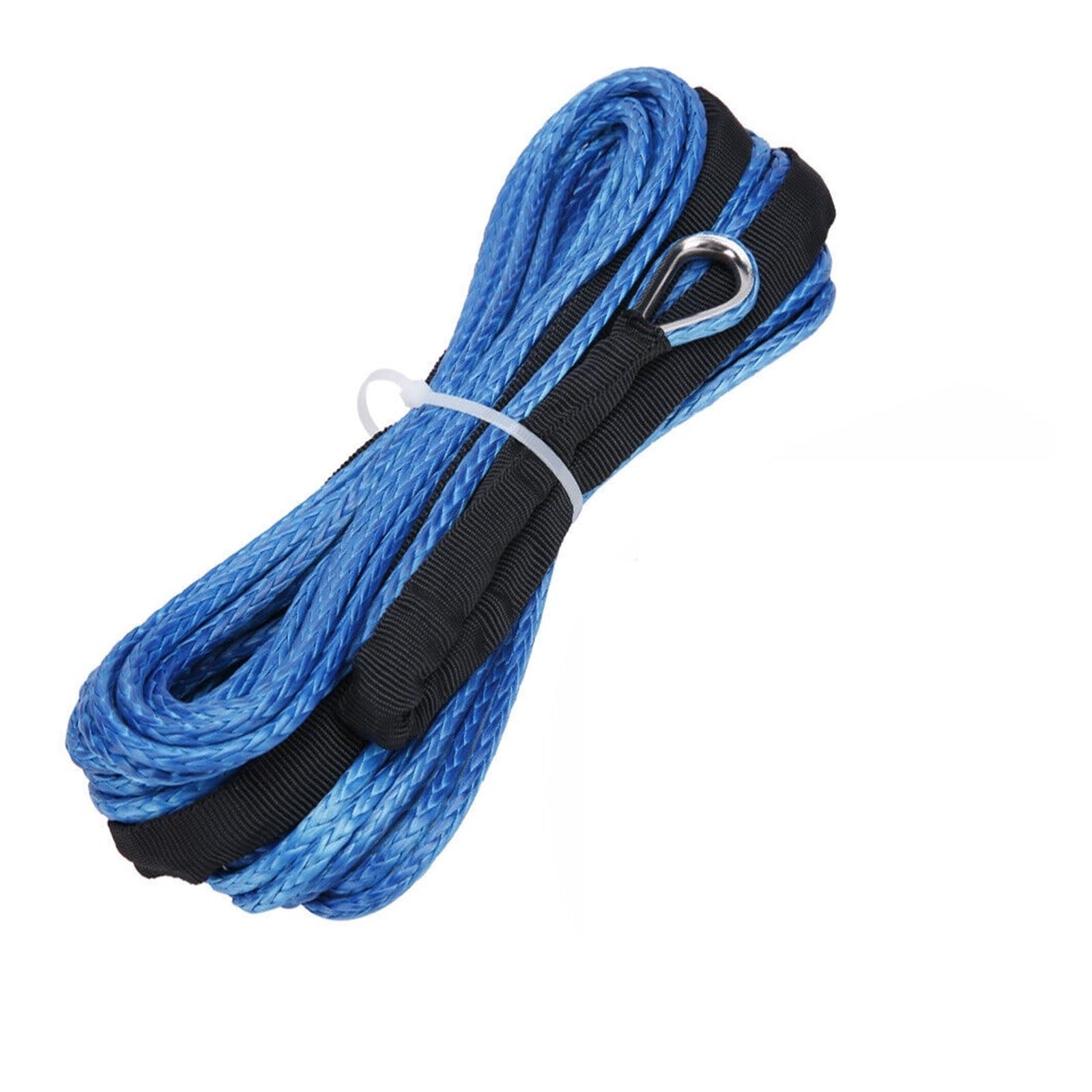Cuerda de cabrestante 6mm x 15m con cable sintético y gancho de remolque para coche 4WD y ATV