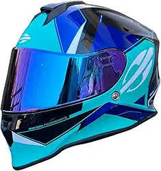 Capacete de Moto Mormaii M1 Tech Azul Brilhante Original Masculino Feminino Esportivo Com Narigueira Fechado
