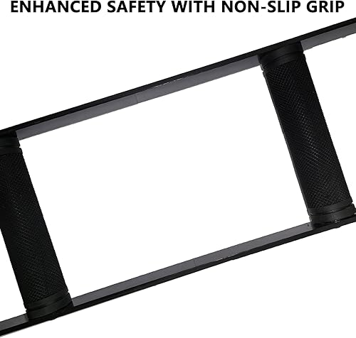 Miniatura 6 de Barra olímpica para tríceps, gimnasio en casa, levantamiento de pesas para entrenamiento de fuerza con agarres de goma, para peso muerto,