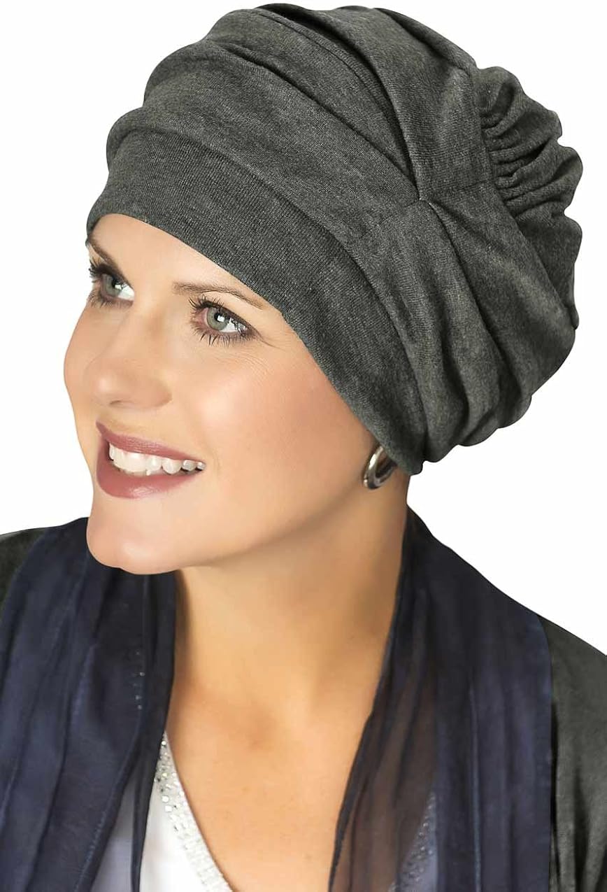 Headcovers Unlimited Trinity Turban-Caps for Women with Chemo Cancer Hair Loss Charcoal at  Women’s Clothing store