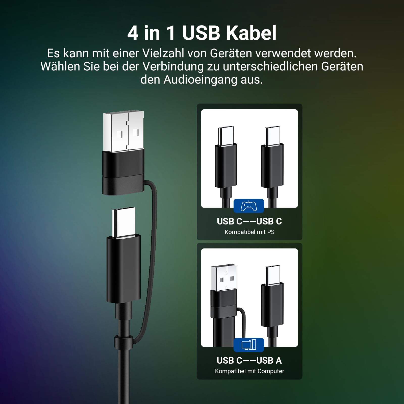 NEEWER RGB USB Mikrofon für Gaming Streaming Podcasts, Nierencharakteristik Kondensator Microphone mit Geräuschunterdrückung für Monitoring kompatibel mit iPhone iPad Mac PC Android PS5/PS4 Pro/PS4
