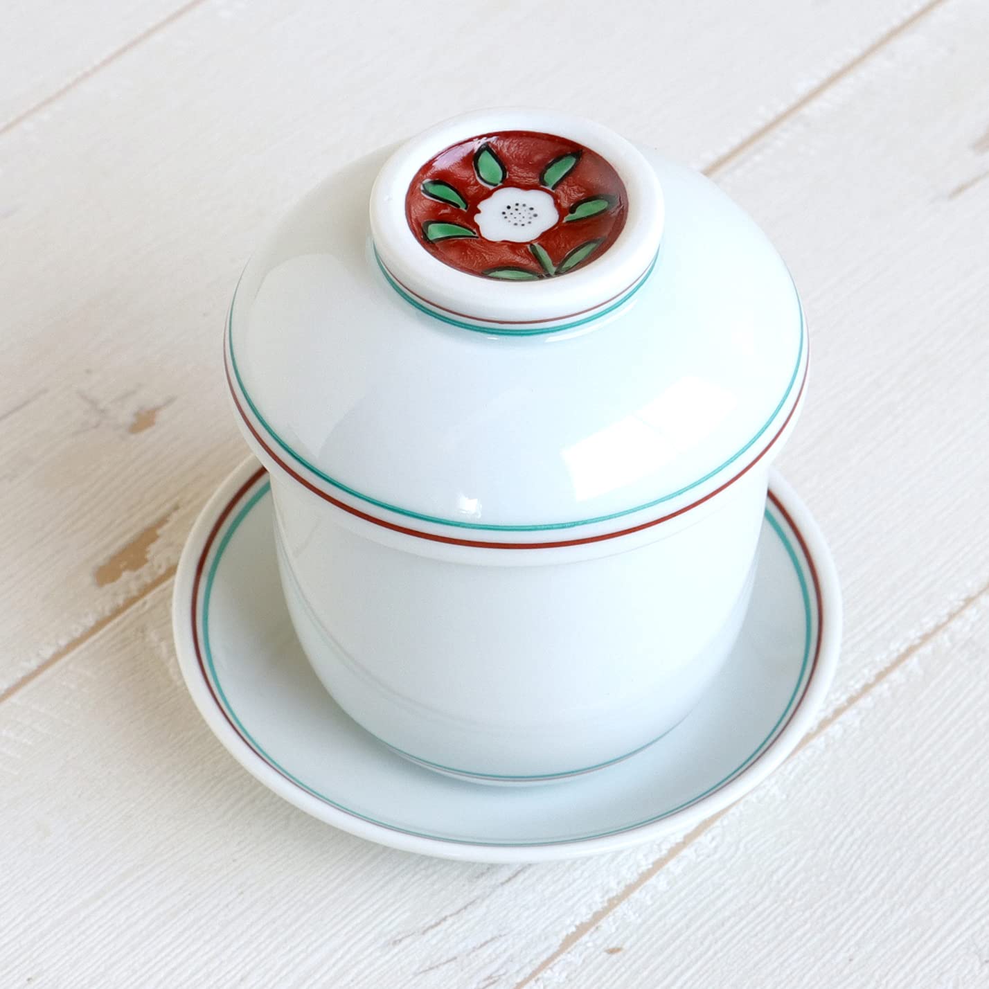 Amazon | ちゃわんむし器 茶碗蒸し 器 3個セット 食器 有田焼 錦花内