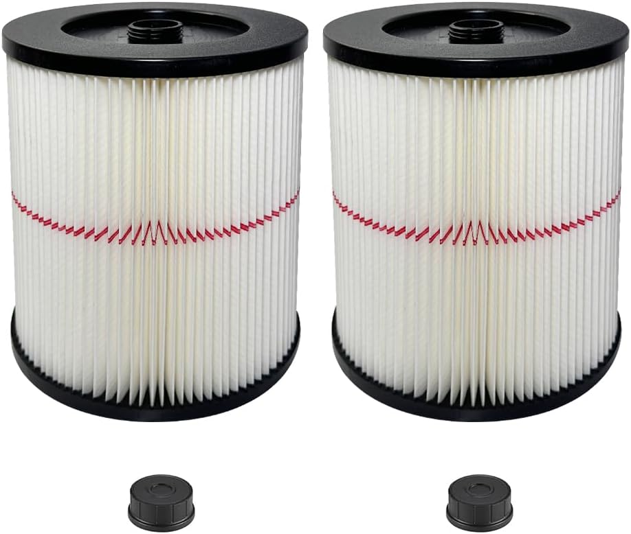 2 Pack 17816 Filter for Craftsman Shop Vac Wet/Dry 5 6 8 12 16 32 Gallon,9-17816 Red Stripe Vacuum Replacement Filters
