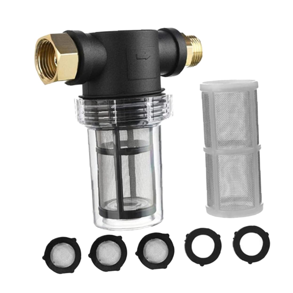 INOOMP 3ensembles Filtre De Rotatif pour Évier Purificateur Eau avec Préfiltre pour Éliminer Boue Et Impuretés Installation Facile