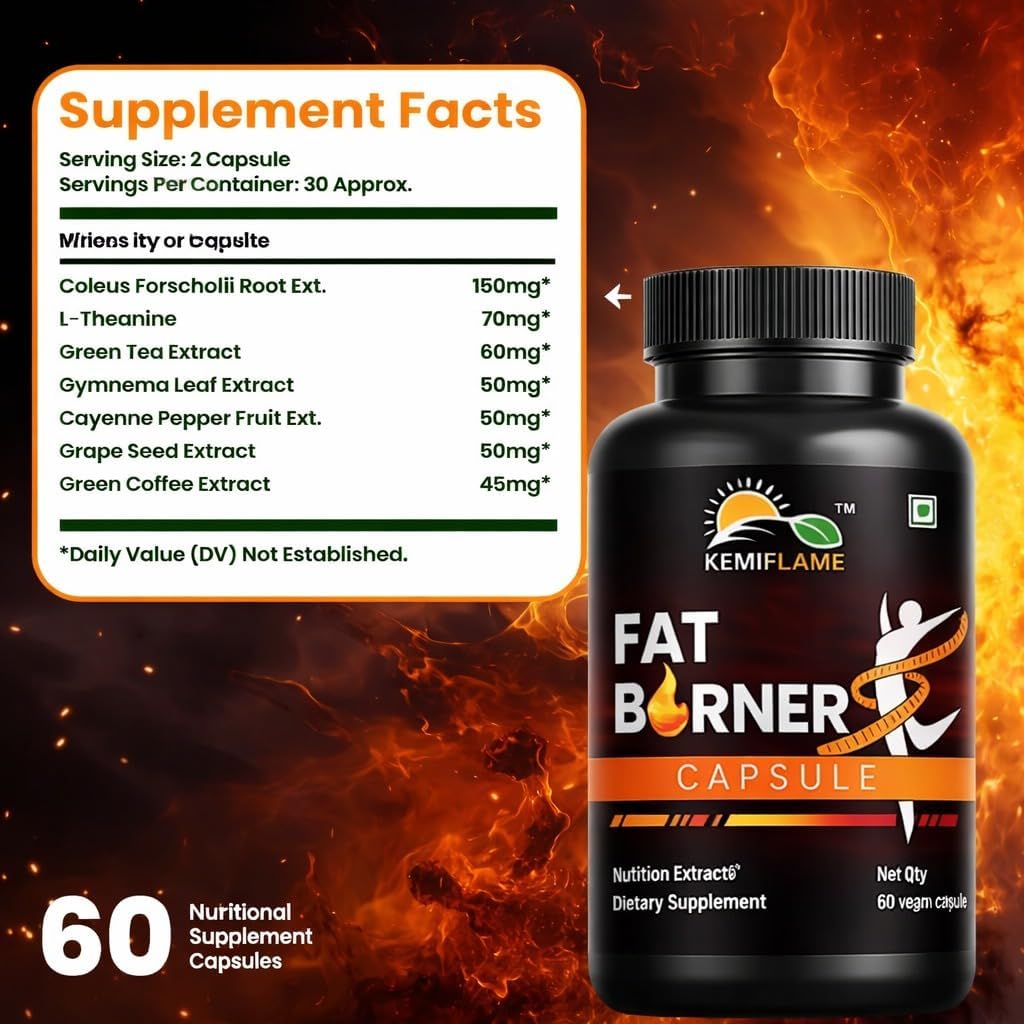 Fat Burner & Energy 60 Capsules | Weight Loss Capsules | Support Healthy for Men & Women Supplements (2, 4 Ounces) Pack of 2