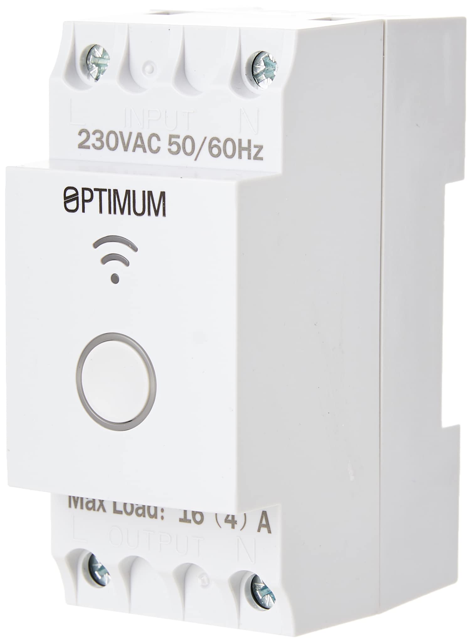 Optimum OP-DRWF01 Wyłącznik czasowy Wi-Fi na szynie DIN 230 V Biały