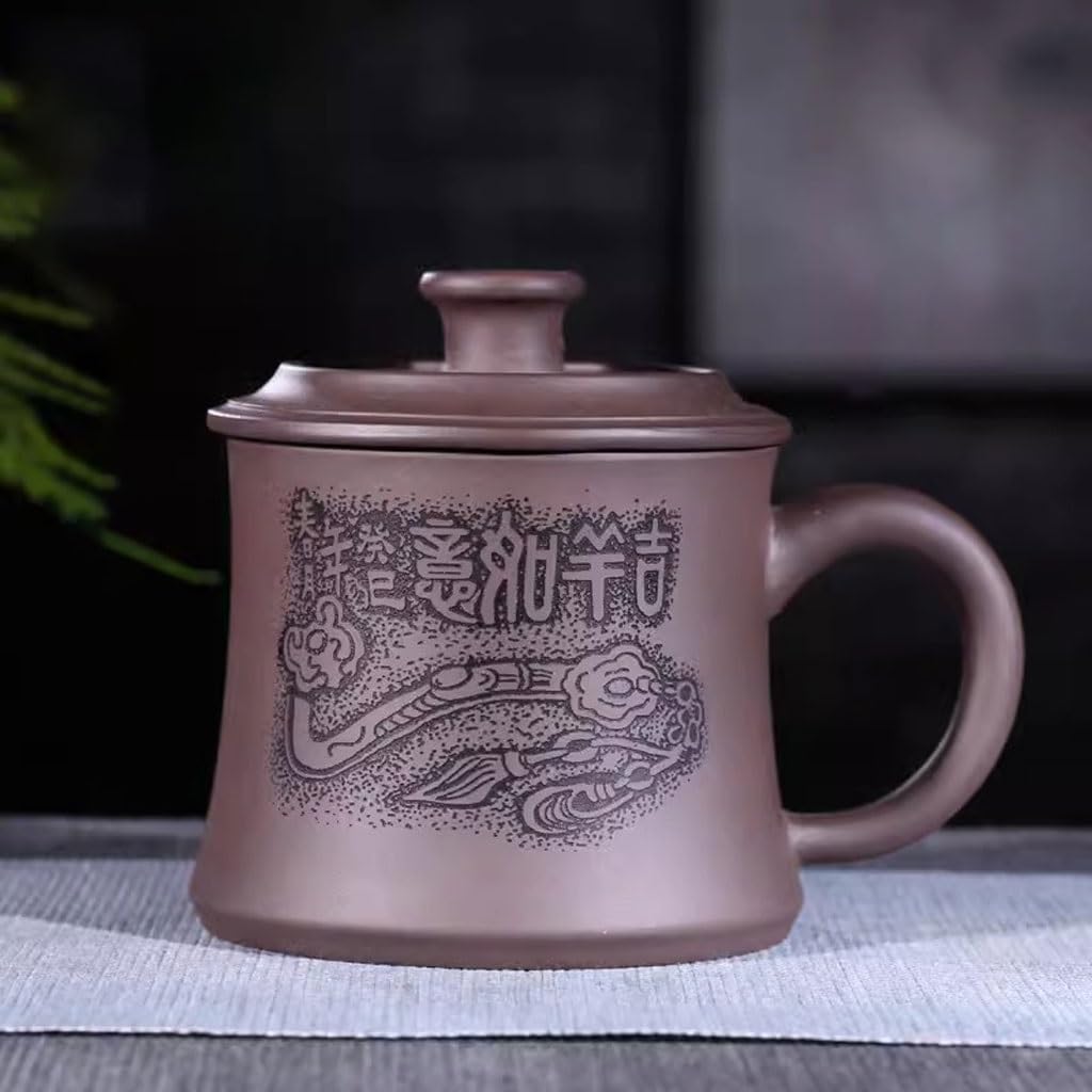 Filiżanki Matcha Filiżanka do kawy Fioletowy Piasek Kubek Ceramiczny Biurowy Kubek Do Herbaty Osobisty Męski Kubek do herbaty z pokrywką Zestaw do herbaty 430 ml Zestaw do herbaty Kubek do herbaty