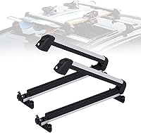 Ski and Snowboard Roof Racks, Ski Roof Racks with Anti-Theft Lock Racks Carrier for Snowboard Universal Ski Top Holder Fits for Square/Round/Aero/Oval Cross Bars, Sliver