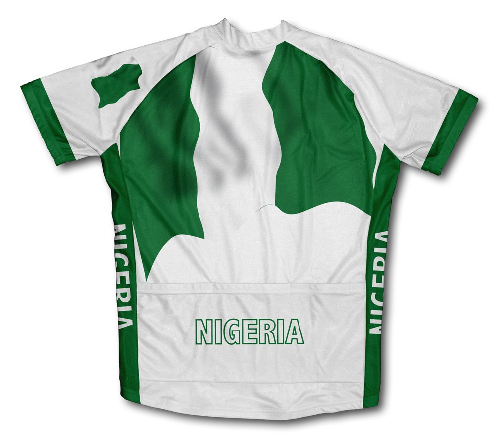 ScudoPro Nigeria Flag Short Sleeve Cycling Jersey for Men - Size 4XL