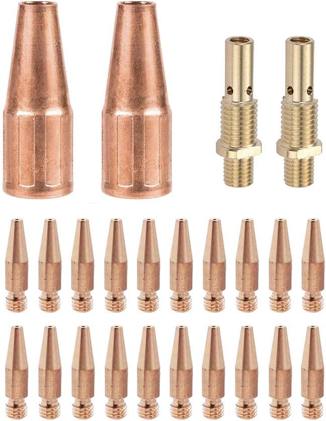 MIG Welding Gun Kit Fits Lincoln 100L Tweco Mini/#1 .035 11T-35 20 Tapered Tips -2 35-50 Diffusers-2 21T-37 3/8 Nozzles (.035 KIT)