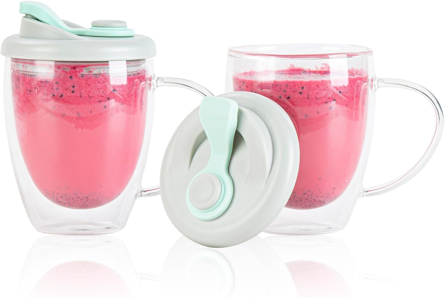 Restaurantware - Forma Professional 11.8 Ounce Insulated Travel Mug With Handle, 1 Double Wall Coffee Mug - Includes Lid, Reusable, Clear Borosilicate Glass Tumbler, Dishwashable, Microwavable - Image 2