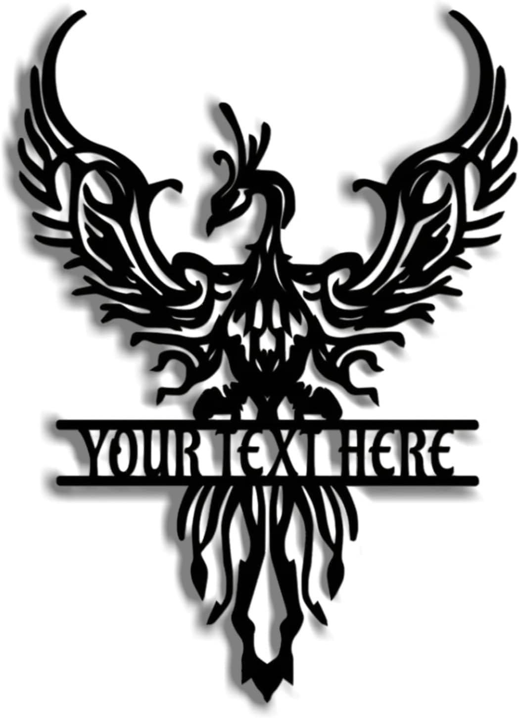 Rising Phoenix Metal Wall Art, Personalized Metal Wall Decor, Phoenix Metal Sign, Metal Wall Hangings, Home Decor Artwork, Gifts for A Family, Housewarming Gift