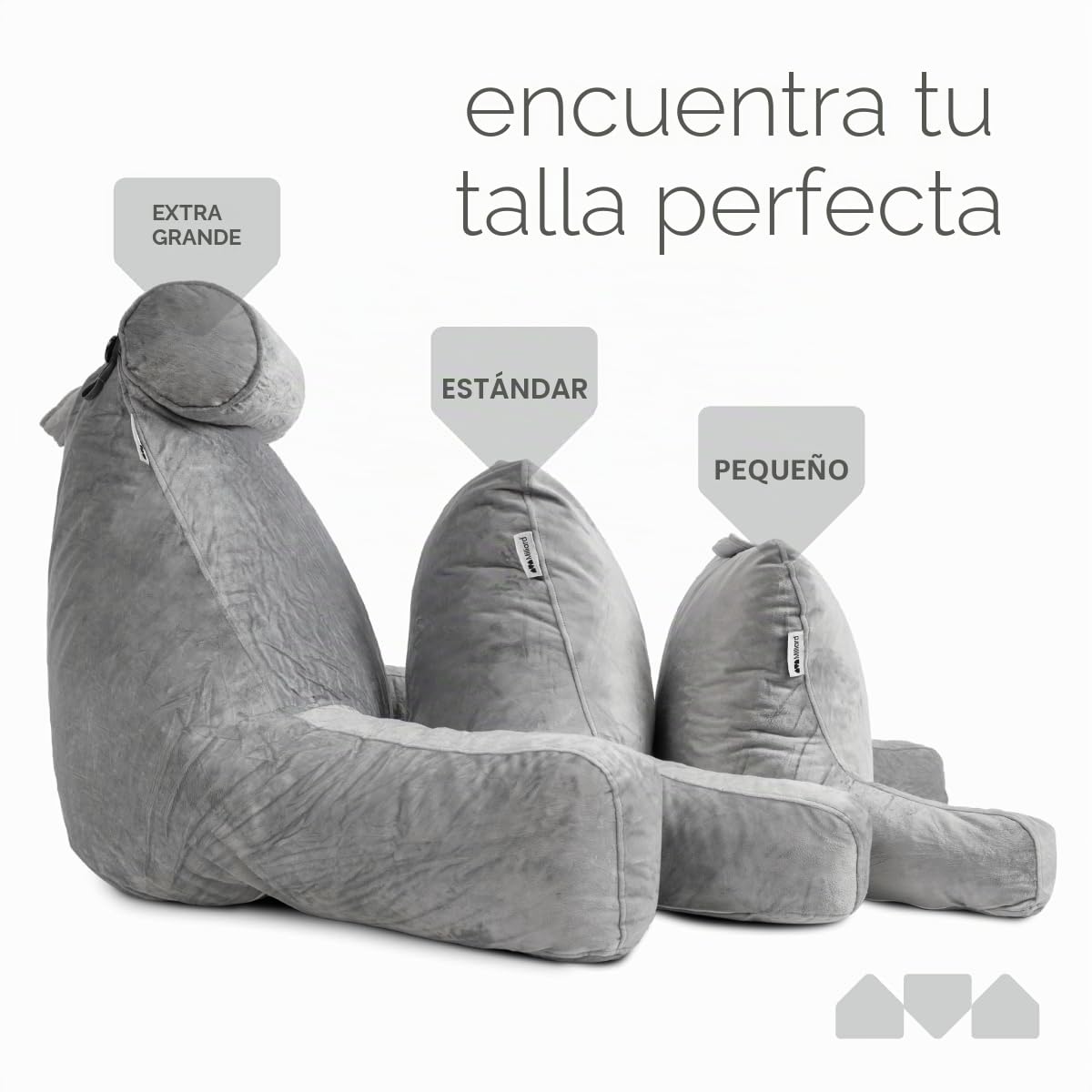 Milliard Almohada de Lectura con Espuma Viscoelástica Triturada, Cojín de Apoyo Lumbar - Ideal como Respaldo para Leer o Jugar a Videojuegos (45 cm x 38 cm) (Gris)
