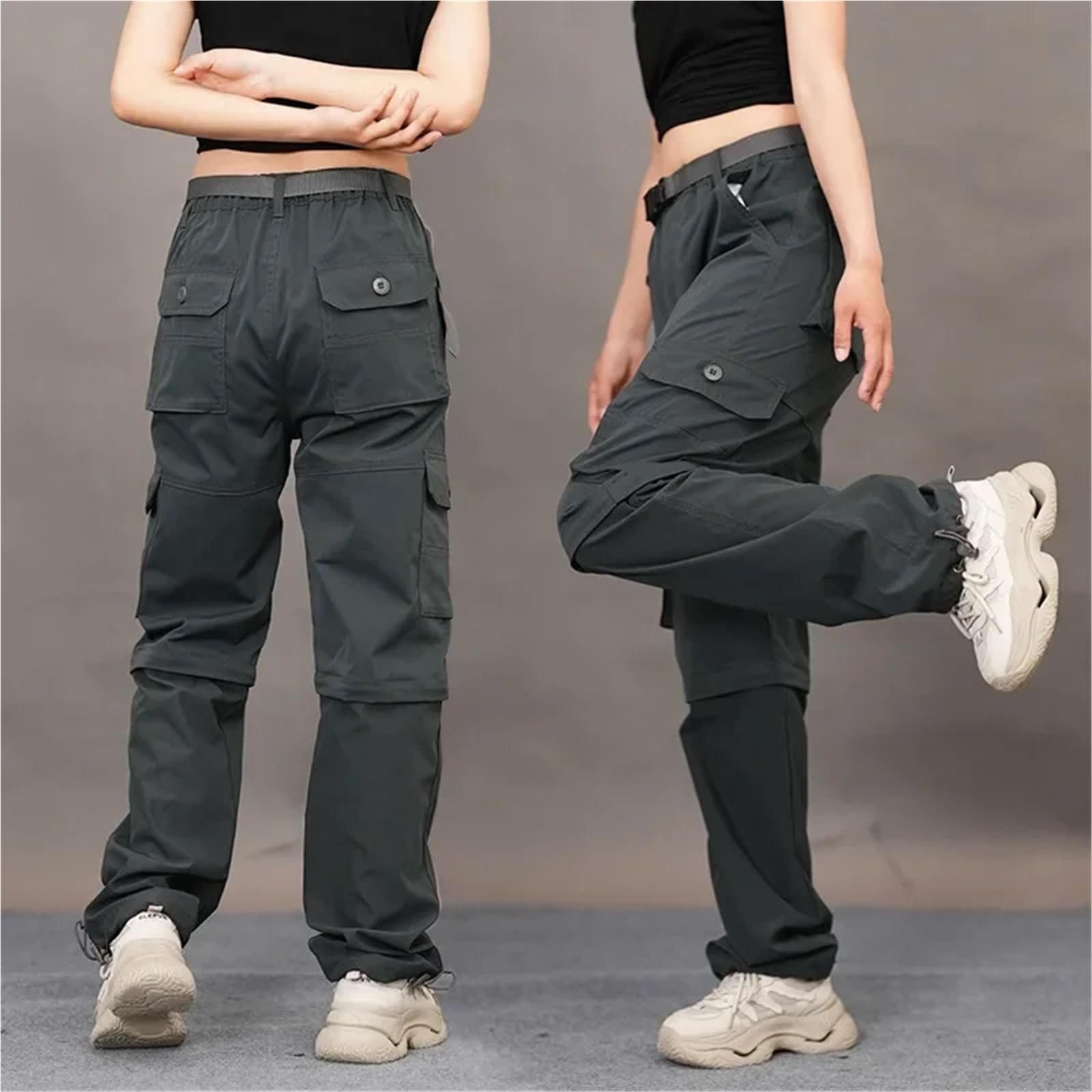 Pantaloni da Trekking Convertibili Uomo, Leggeri e Traspiranti, con Cerniera, for attività all'aperto per Escursionismo, Pesca, Sci E Campeggio