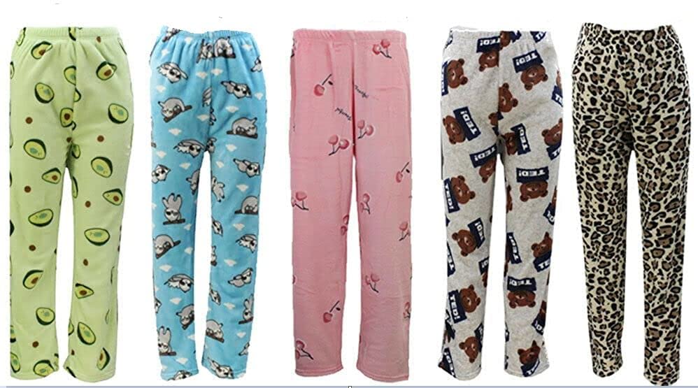 Women's/Ladies woolen soft fleece Solid Printed Pyjama/Track Pant Lower for winterwear (Multicolour) Pack of 5-image-27