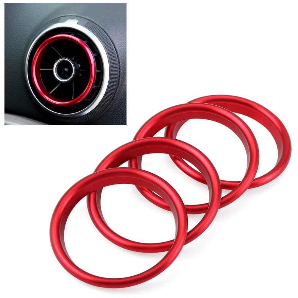 Amazon.com: SANRILY 4pcs Red Aluminum Air Vent Rings Fit for Audi