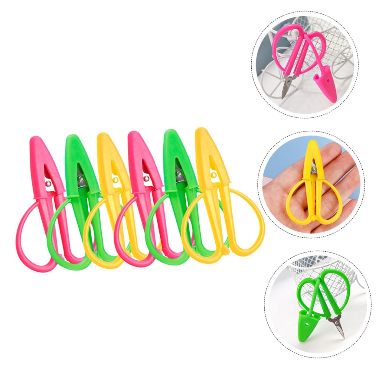 VILLCASE 24pièces Mini Ciseaux De Couture Multi-fonctions Avec Couvercle Ciseaux De Pour Arts Et Activités Scolaires