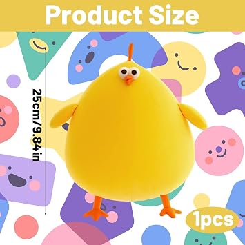 Cute Chicken Toy, Chicken Plush, Yellow Chicken Plushie | Soft and Huggable, Stress Relief Toys for Adults for Boys and Girls 25cm