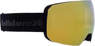 Red Bull Spect Eyewear CHUTE-01 - Gafas de esquí para hombre, color negro/marrón con espejo dorado, L