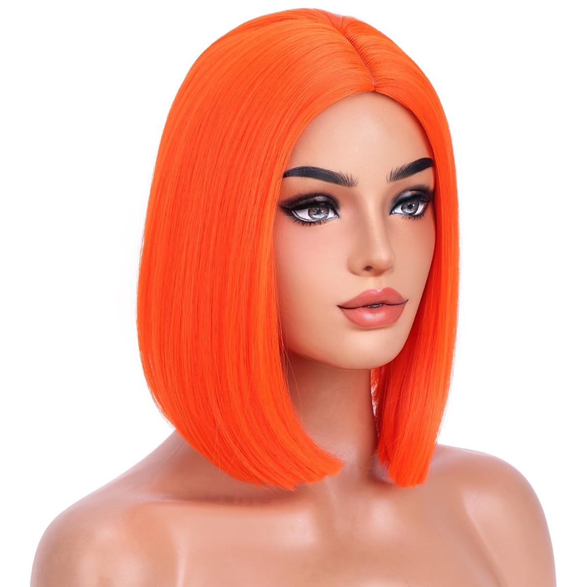 Orange Beauty Bob Wig 8-10 inches Orange T-Part Bob Wig 8 Inch Brazilian Curly Remy Human Hair  main image 2