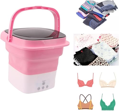 Miniatura 8 de Septpenta Lavadora portátil, mini lavadora de alta capacidad, mini lavadora plegable, tubo de drenaje autónomo para ropa de bebé, ropa interior o