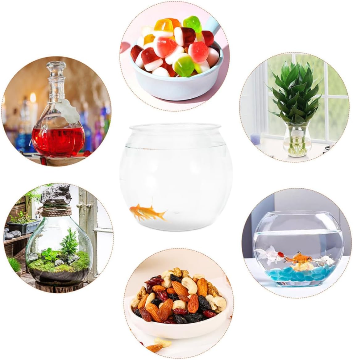 Plastic Fish Tank Betta Aquarium Planter Small Desktop Aquarium Bowl Unbreakable Fish Bowl Suitable for Home Office Table Decoration