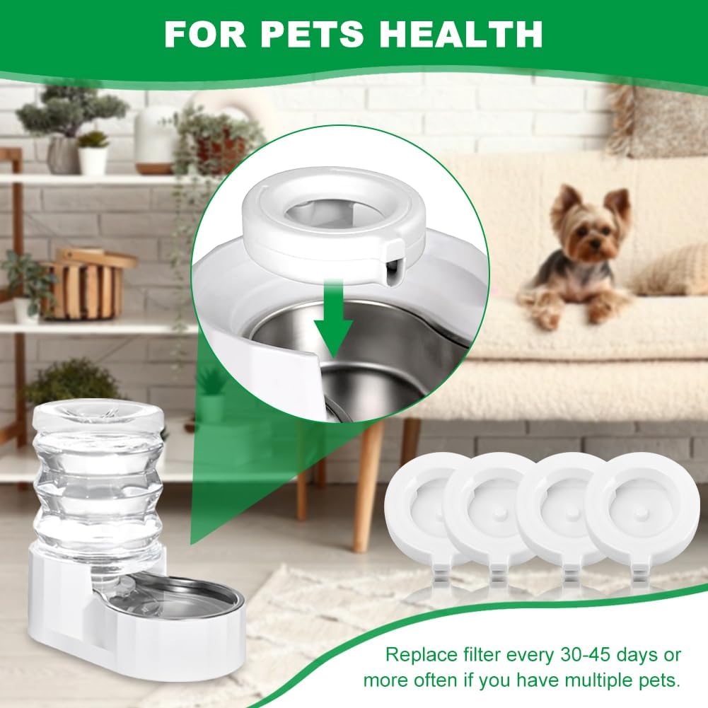 8 Packs Replacement Filters for 3.6L/4.6L/6L/8L Pet Water Dispenser, Automatic Pets Waterer Replacement' Filters, Pet Water Fountain Filter Replacement(White) - Image 6