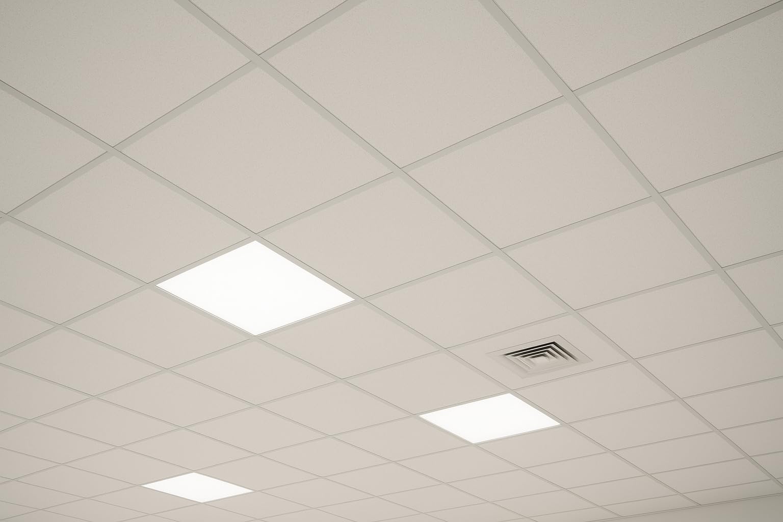 Futurazeta® -Controsoffitto Modulare Pannelli 60x60 cm a Vista, Fonoassorbenti 20 mm, Confezione di 24 Pannelli Copertura 8,64 mq per Uffici, Negozi e Locali