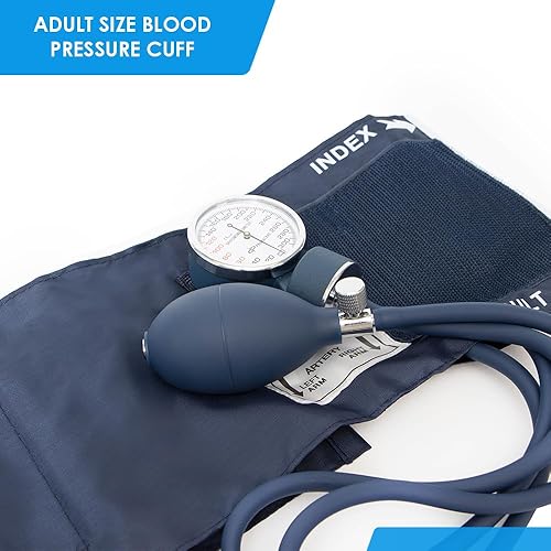 Miniatura 3 de Primacare DS-9181-BL Professional Aneroid Sphygmomanometer and Sprague Rappaport Stethoscope, Manual Blood Pressure Kit with Cuff and Carrying Case,
