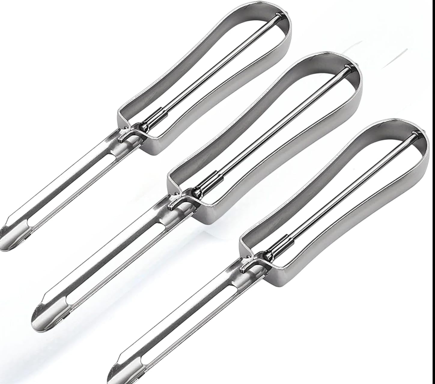 Stainless Steel Peeler for Vegetables and Fruits | Straight Potato Peeler for Salad | Dual Edge Vegetable Peeler for Kitchen | Salad Cutter & Slicer for Carrot, Cucumber,Apple(2-pcs) — Amazon image 7