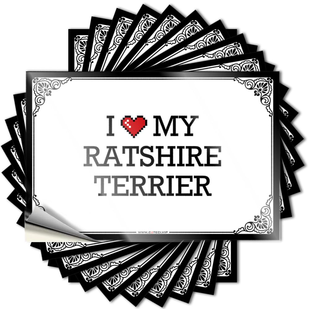 I Love My Ratshire Terrier Man Cave Decor Student DIY | Cheap Decal Helmet Removable Vinyl Sticker Decal(8X12CM)