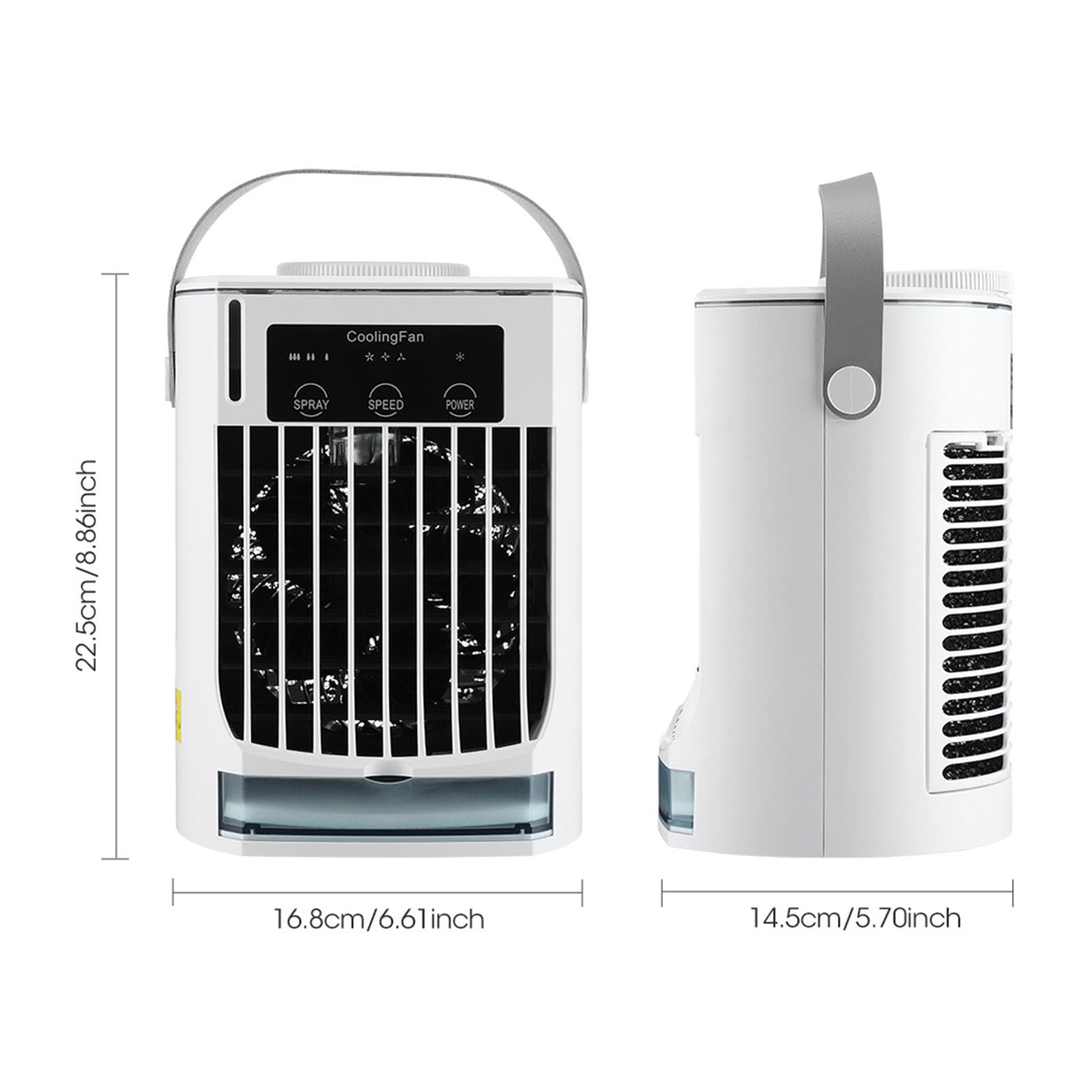 Irfora Aire Acondicionado Portátil, Enfriador de Aire Evaporativo USB Personal, Ventilador de Refrigeración Ajustable para el Hogar, Oficina, Camping con Tanque 500ml
