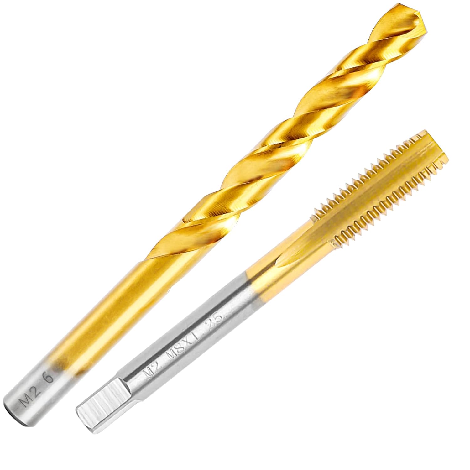 M8 x1.25 Tap and 6.75mm Drill Bit Set, M2 HSS Metric Threading Drill and Tap Set, Combination of Drill and Tap Kit for Stainless Steel and Metal