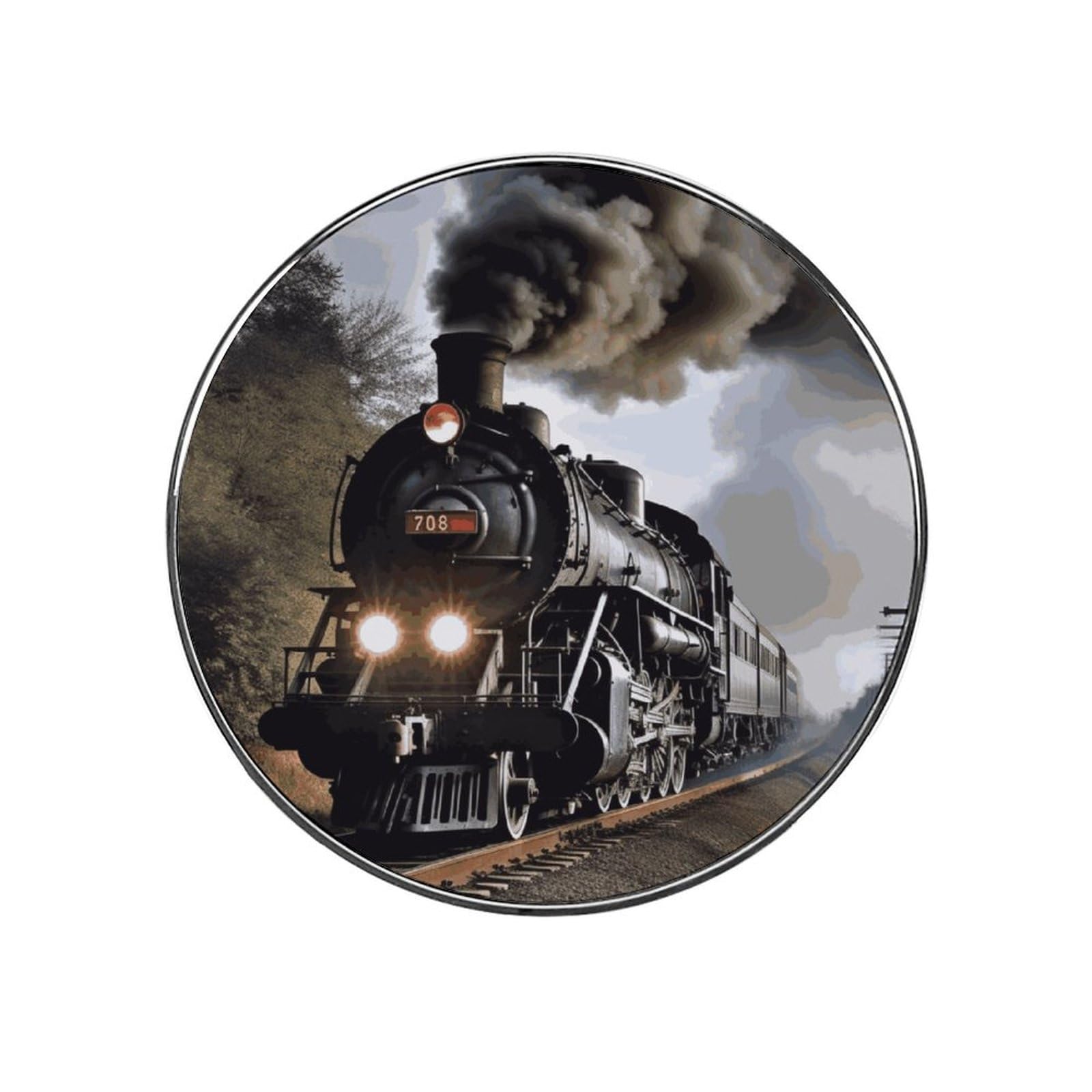 Steam Train Fridge Magnet Magnetic Refrigerator Magnets Mini Round Kitchen Fridges Magnets for Kitchen Office Whiteboard Cabinet and Dishwasher