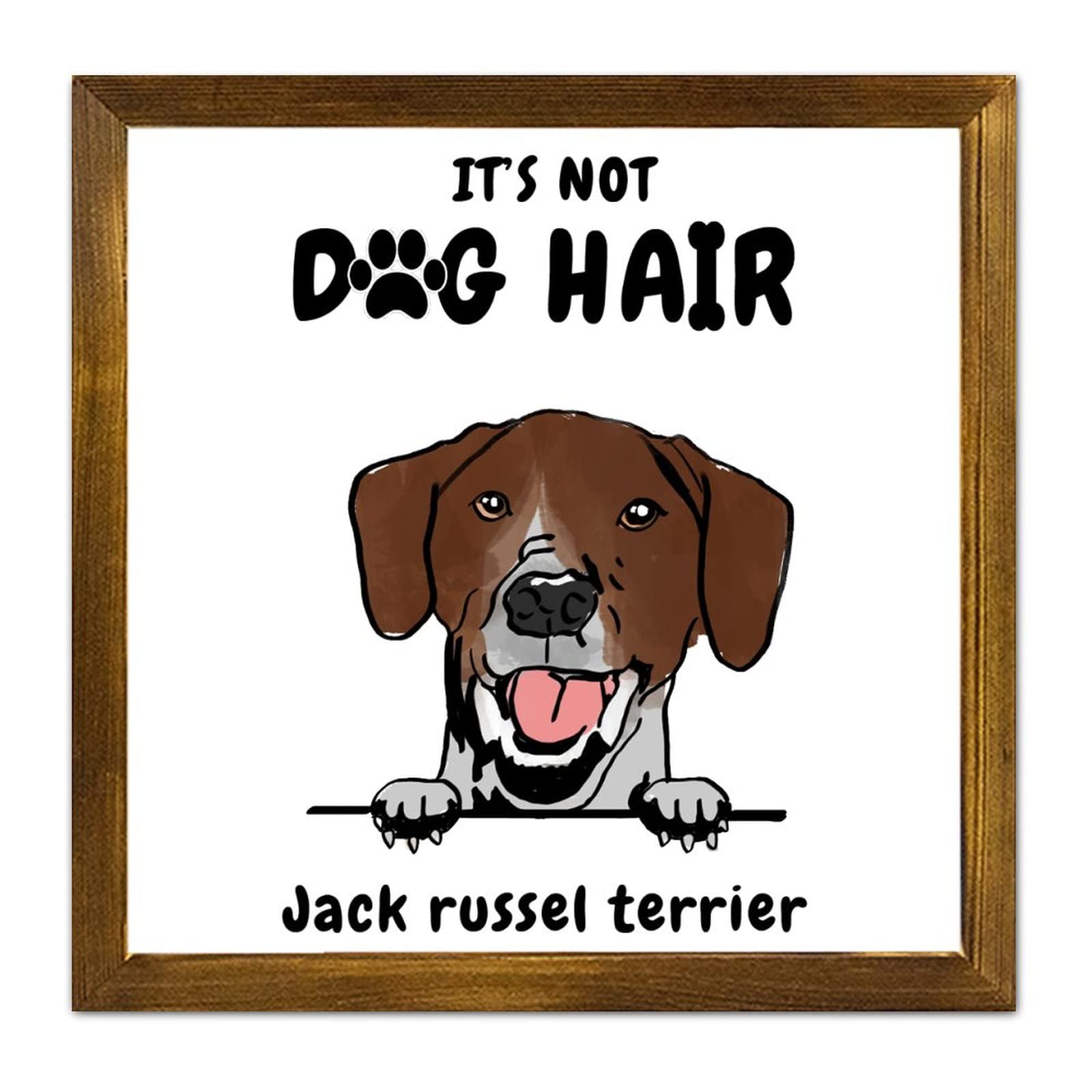 Cadre Jack Russel décoration salon et cuisine ambiance rustique