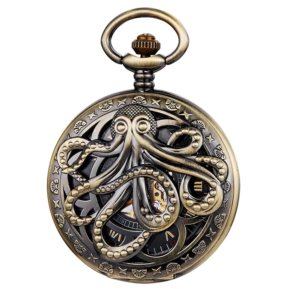 Hand Winding Hollow Roman Numerals Pocket Watch