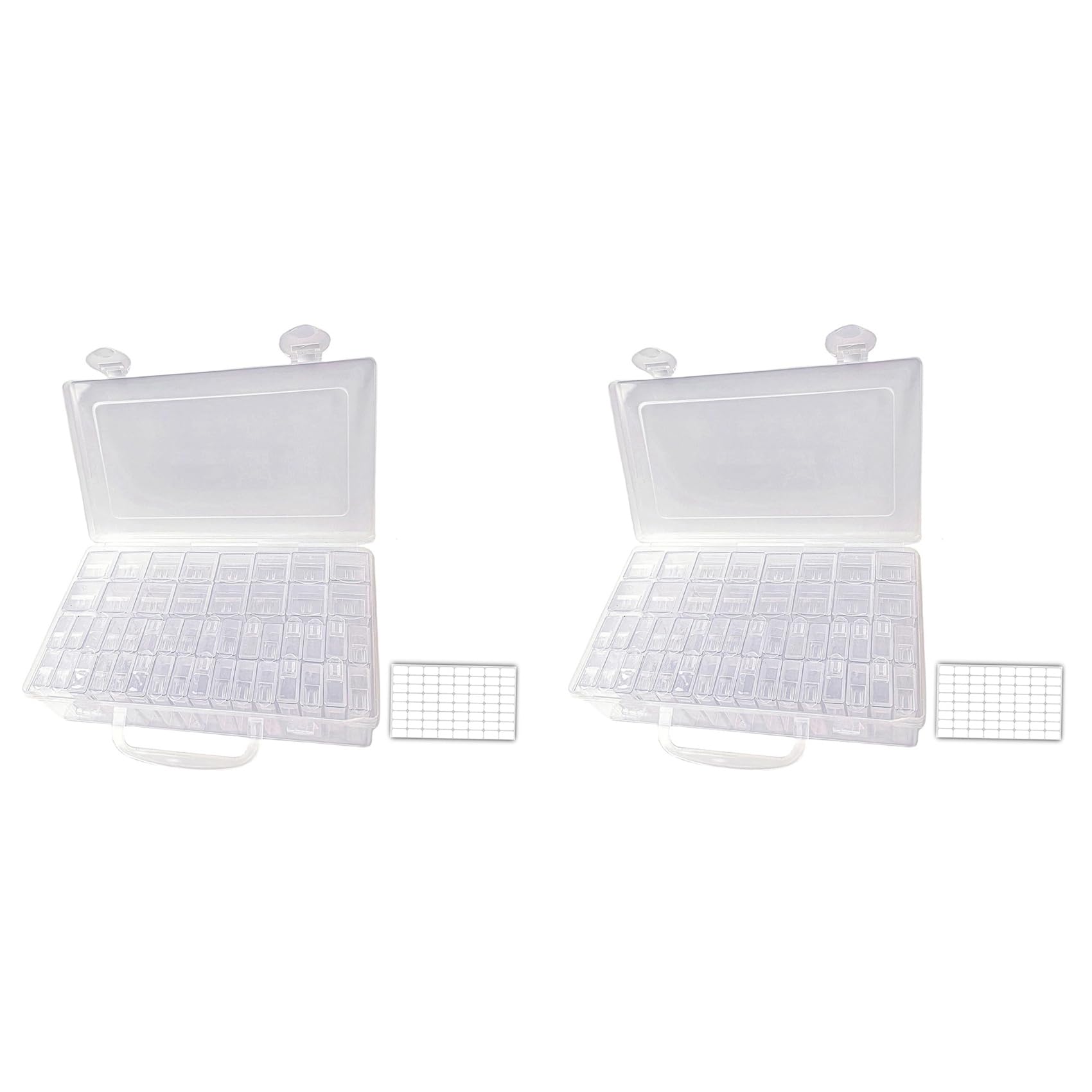 Hndhbfgrt 2X 48 Slots Seed Storage Organizer in 2 Sizes with Label Stickers, Portable Seed Container Box