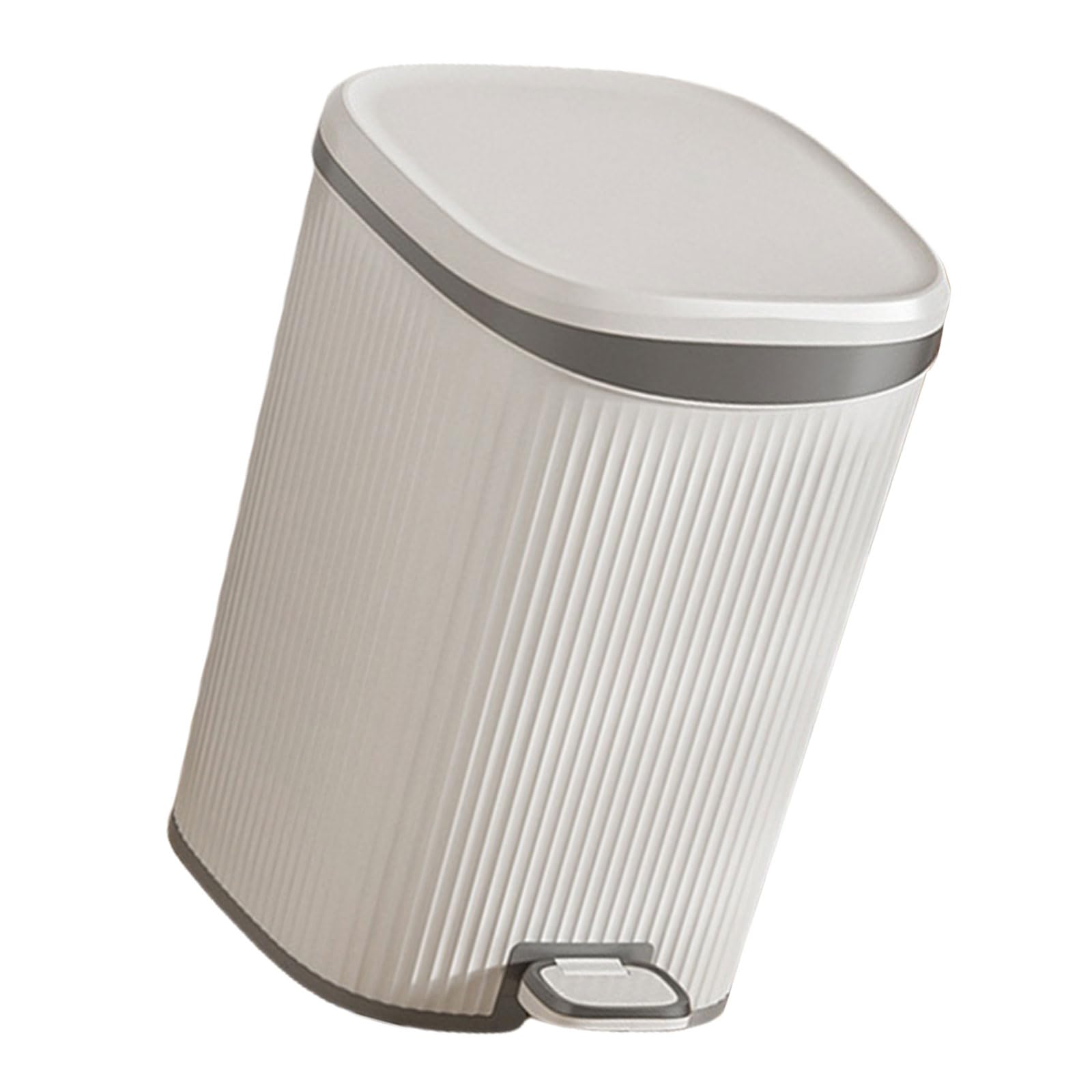 Jazuaiao Pedal Operated Waste Basket, Step Trash Can for Household Workplace, Durability Dustbin Sealed Lid Designs HandsFree Garbage Bin
