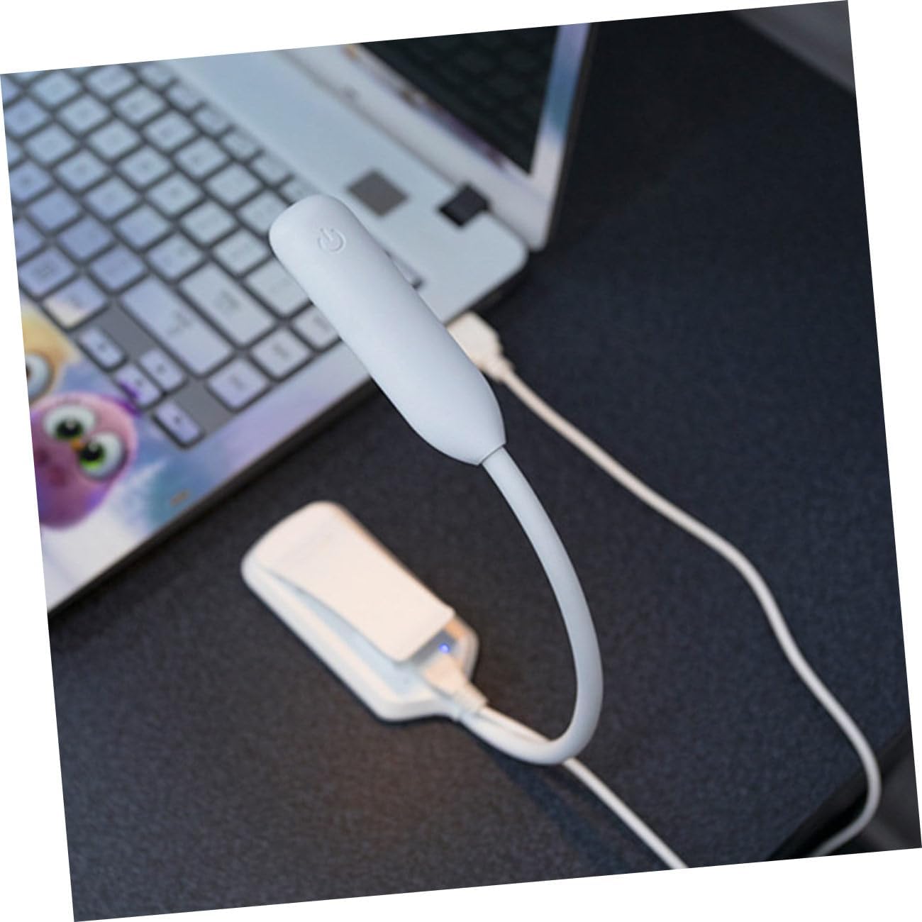 Ipetboom USB Rechargeable LED Reading Lamp, Eye Protection Clip-on Light, Small White Desk Night Light for Home and Dorm Use, Portable USB Charge Table Lamp, 88x40x220mm
