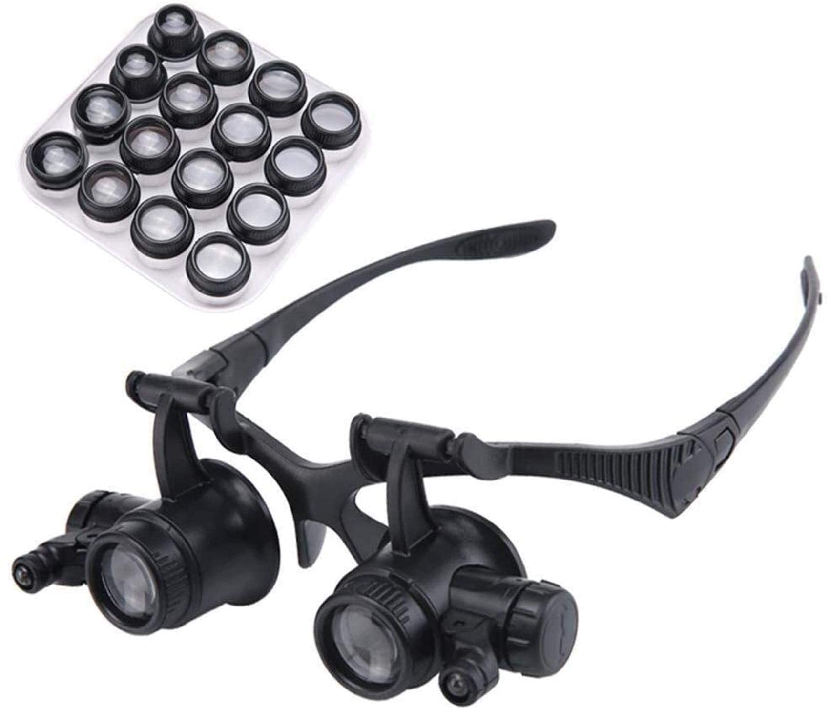Reparatur-Lupe für Telefon-Uhr, Lupe, Gravur, LED-Lampe, 20-fache Vergrößerung, Spiegel