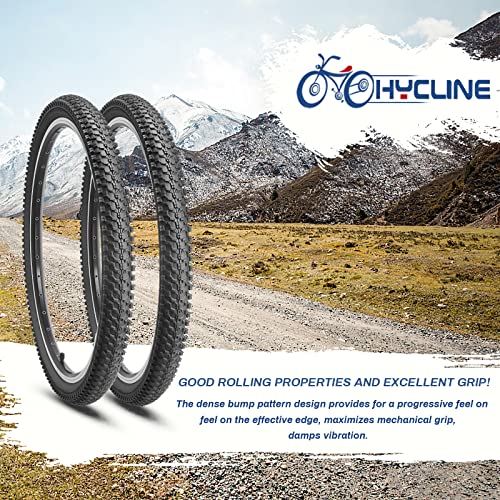 2-Pack 26-inch Mountain Bike Tires: Hycline 26x1.95 inch (54-559mm) Folding Replacement Puncture-Resistant Bicycle Tires with Pair Tire Levers for MTB Off-Road Bike by Hycline - Image 4